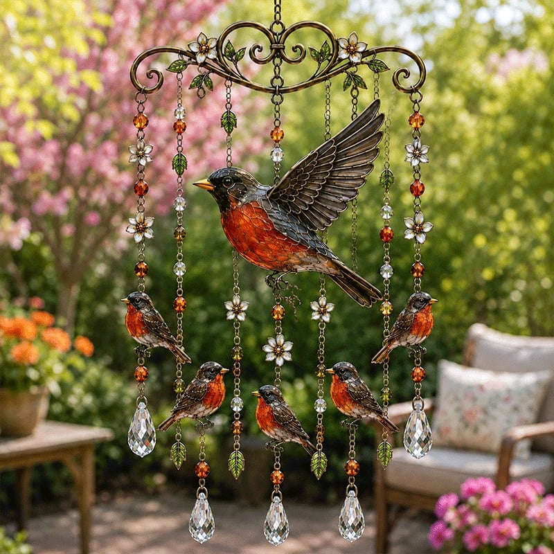 🔥Siste dag 49 % RABATT - 🐦🎐Elegant vindklokke med kolibri