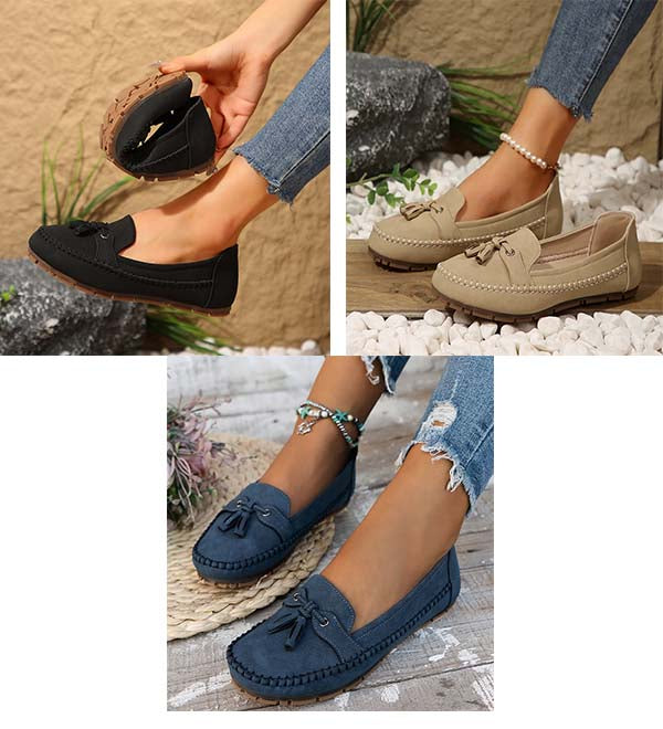 đ„Senaste dagskampanj 49% rabatt - BekvĂ€ma mjuka loafers för kvinnor i vintage stil med rosett