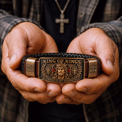 ✝️ Kongenes Kongers Trosarmbånd – Justerbart kristent armbånd i gave
