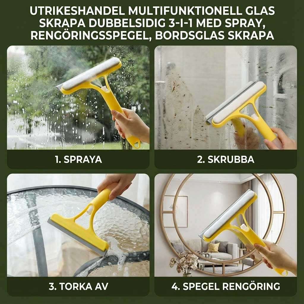 3-i-1 multifunksjonell glassrensestang