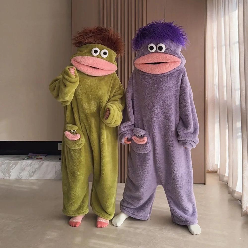 Funny Monster Hooded Fleece Robe \xf0\x9f\x90\xb8\xf0\x9f\x92\xa4
