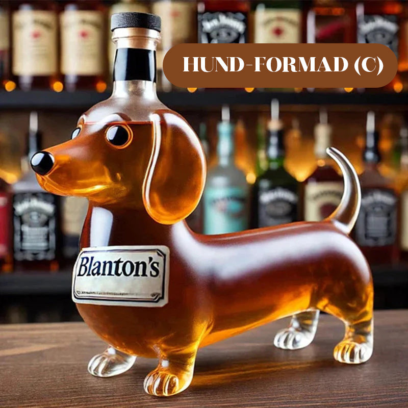 Kreativ hundformad whiskyflaska