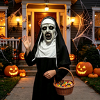 🎃Spooky Qualteus Nun Halloween Mask Latex Handwashable Cosplay Costume – cyrarisedeal