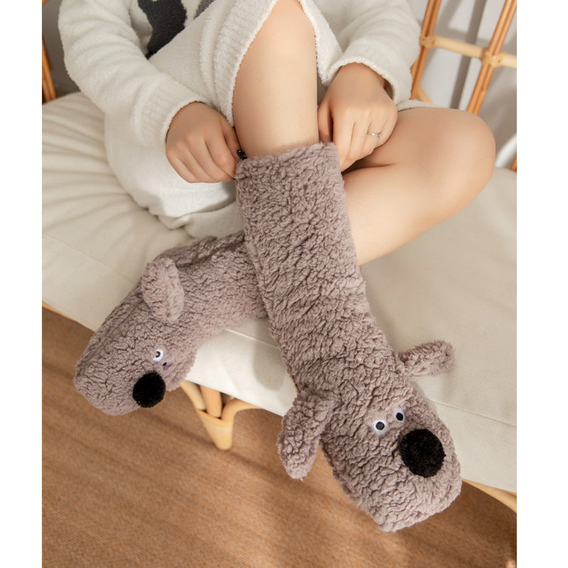 💓Vinterrea 49% OFF🔥Cute Extra-Tjocka Mjuka Mysiga Hemma Strumpor