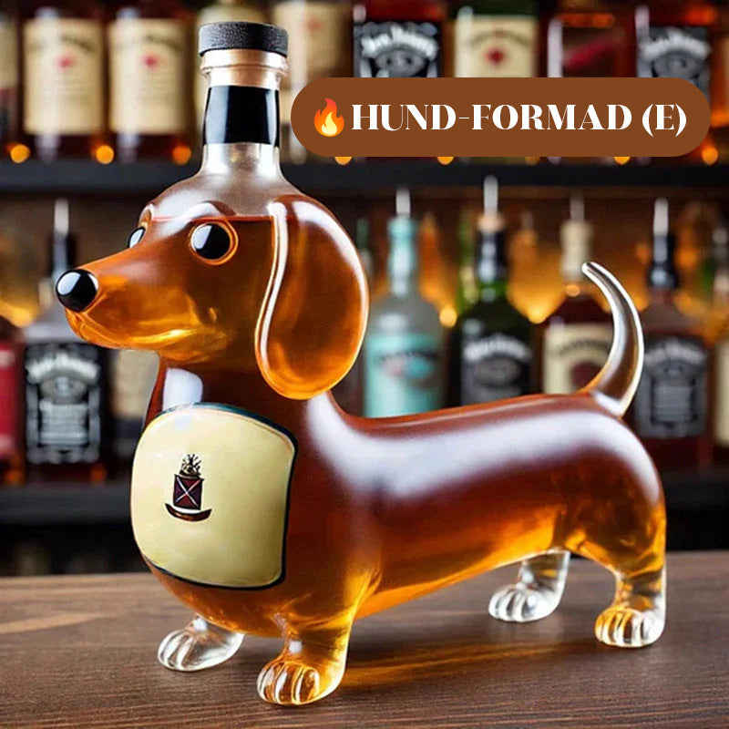 Kreativ hundformad whiskyflaska