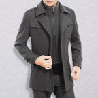 Vinterjackor för män Klassiska trenchcoats Långa trenchcoats för män Slim fit-överrockar Blandade ullvarma ytterkläder Vindjackor