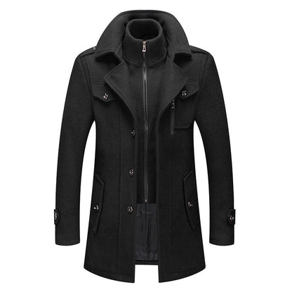 Vinterjackor för män Klassiska trenchcoats Långa trenchcoats för män Slim fit-överrockar Blandade ullvarma ytterkläder Vindjackor
