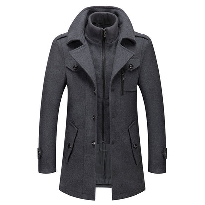Vinterjackor för män Klassiska trenchcoats Långa trenchcoats för män Slim fit-överrockar Blandade ullvarma ytterkläder Vindjackor