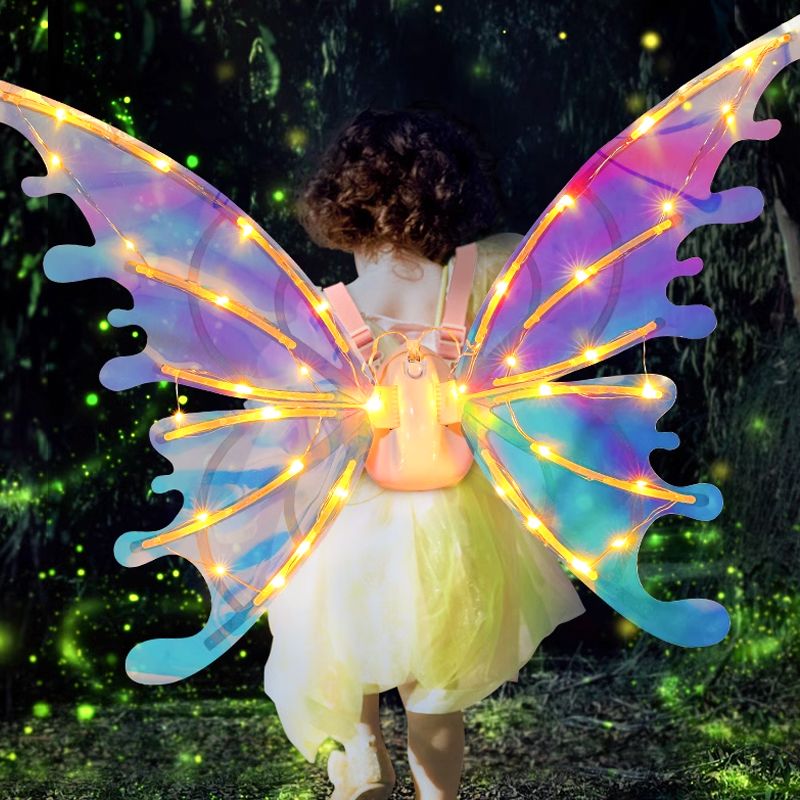 🦋🔥Julrea – upp till 50 % rabatt🎅✨Uppladdningsbara elektriska älvvingar med LED-ljus och musik