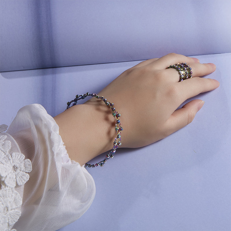 2 i 1 Justerbar magnetisk terapi transformerande armband ring