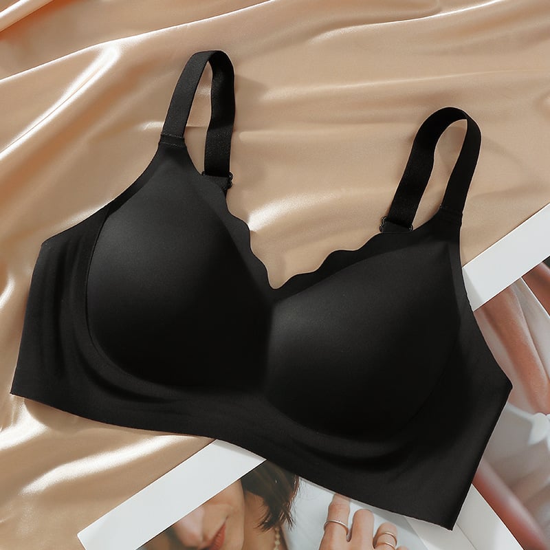 💖Sömlös Push-up-bh Med Vågig Kant