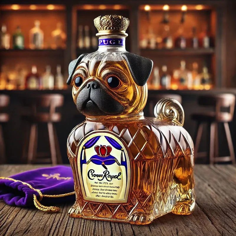 Kreativ hundformad whiskyflaska