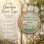 ✨ Handcrafted Angel Dance round metal sign, vintage cottage garden wall decoration gift