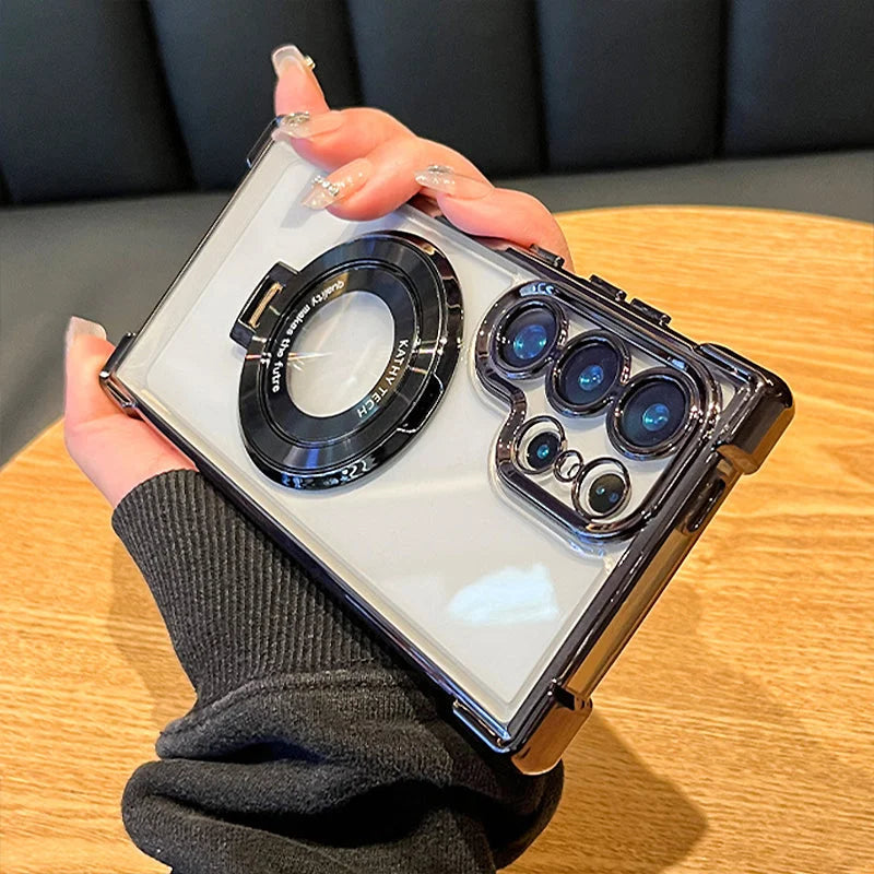 Galvaniserat magnetiskt stativ Mobilskal för Samsung