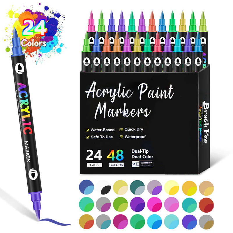 Dubbelspetsad akrylmarker