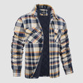 Flanellskjortjacka för män Långärmad quiltad fodrad rutig kappa Button down tjocka ytterkläder för vintern