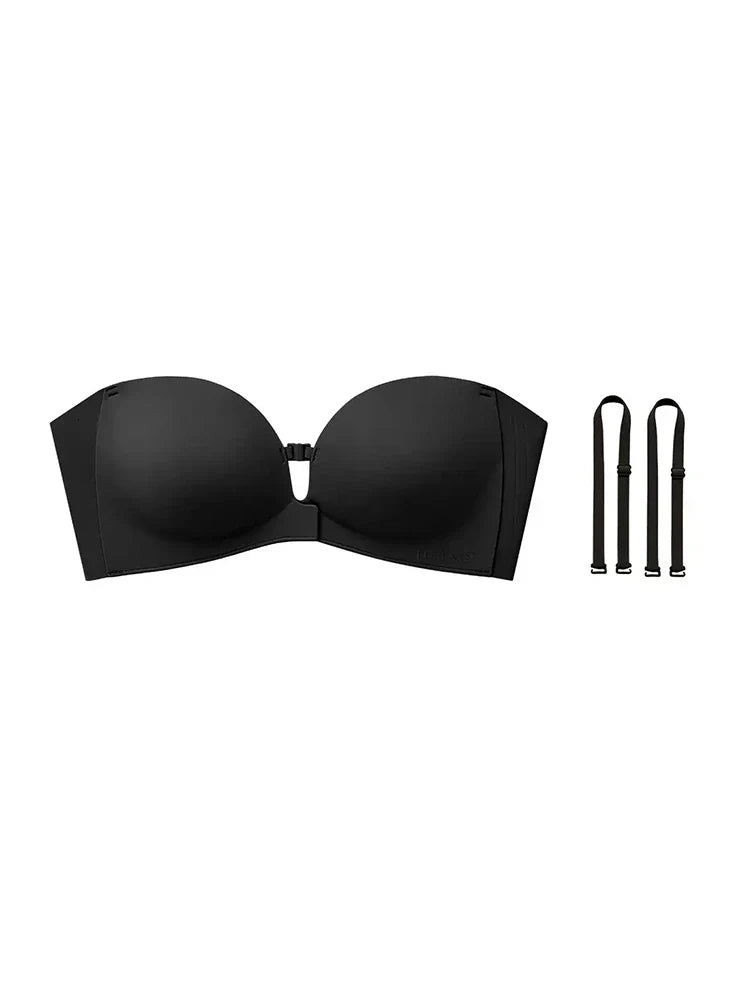 Stroppløs push-up-BH med frontlukking til dame