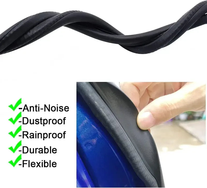 ✨ Car Door Seal Strip with Built-in Steel Clips, 2PCS B-Pillar Sealing Strip,