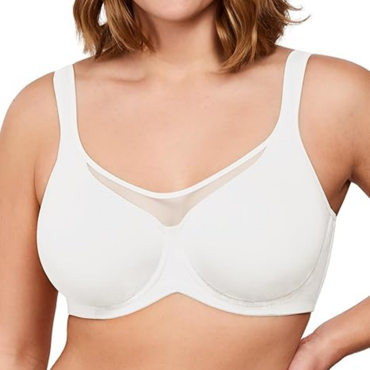 ⏳HELT SALG -🖤💐Elegant, gjennomsiktig, heldekkende BH for dame i store størrelser