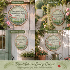 ✨ Handcrafted Angel Dance round metal sign, vintage cottage garden wall decoration gift