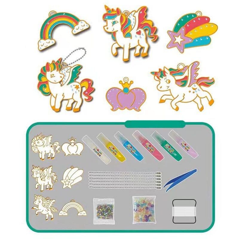 🎁DIY Crystal Paint Arts and Crafts Set-Create Keychains & Window Art, Non-Toxic Creative Gift
