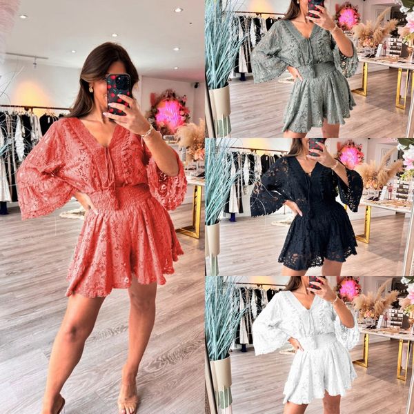 💕Begrenset salg 50 % RABATT💕Avslappet kort V-hals blondedress