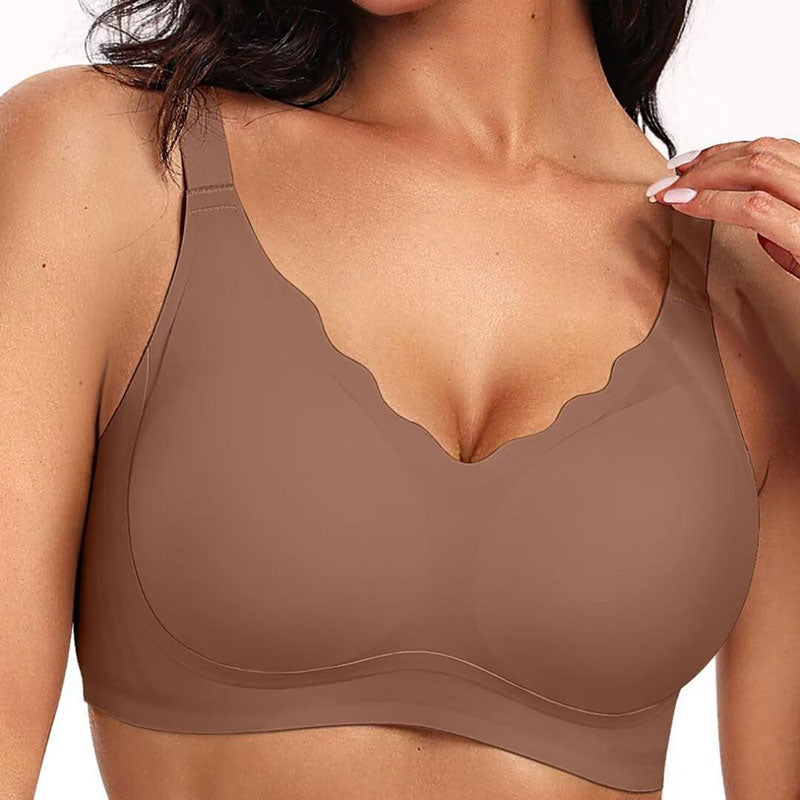 💖Sömlös Push-up-bh Med Vågig Kant