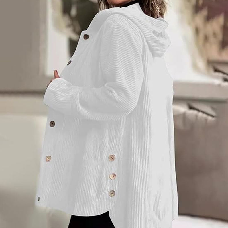 🍂 Casual jacka i sammet med huva för höste 🧥