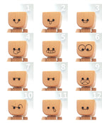 Charmante kleine Holzfigur, die mit 12 magnetischen Ausdr\xc3\xbccken schwankt - 1 St\xc3\xbcck / Enth\xc3\xa4lt 12 Gesichter