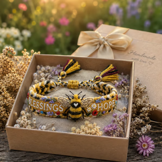 🌼 Velsignelser og håp 🐝 2026 Begrenset opplag Håndlaget vevd armbånd