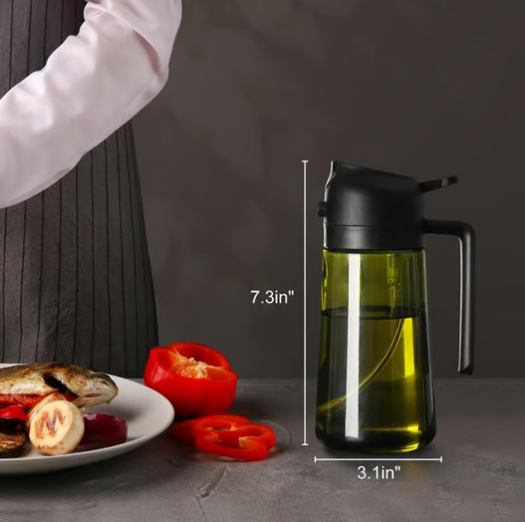 💕2-i-1 glassoljesprøyte og -dispenser