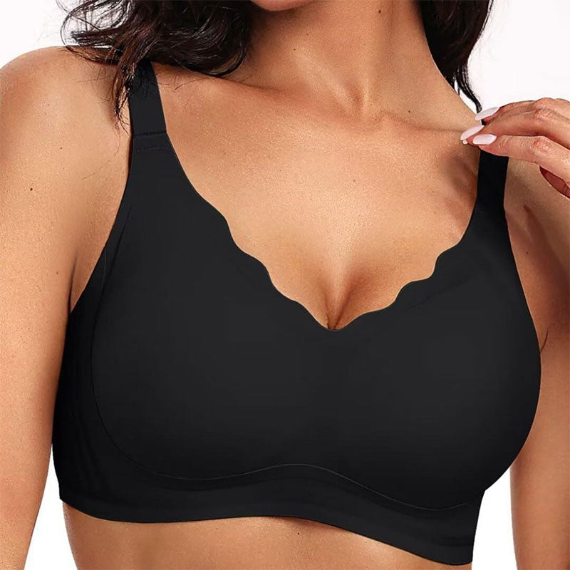 💖Sömlös Push-up-bh Med Vågig Kant