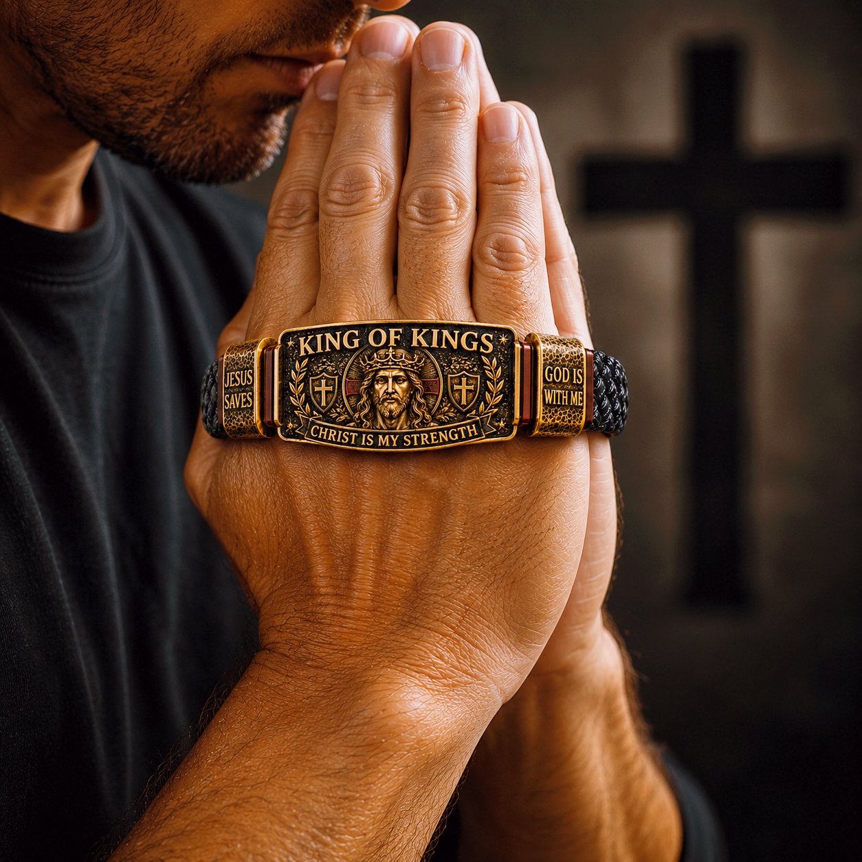 ✝️ Kongenes Kongers Trosarmbånd – Justerbart kristent armbånd i gave