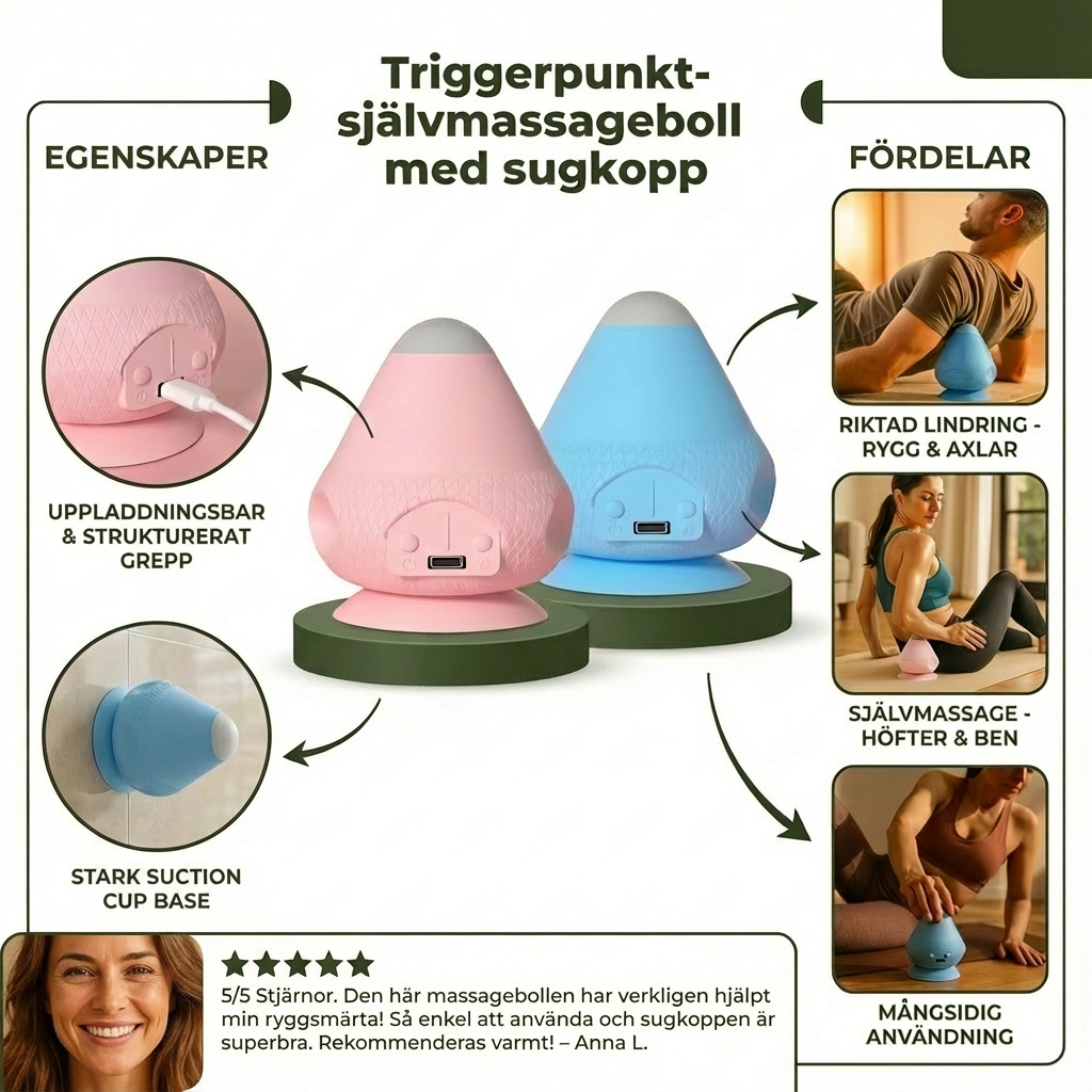 Triggerpunkt selvmassasjeball med sugekopp