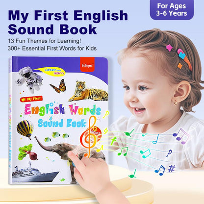 Mitt Första Engelska Leksaksljud – 470+ Ord, 21 Teman & Roliga Ordspel! Perfekt Språkleksak för Barn! 🇬🇧🔊