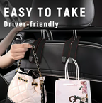 🔥🚗Oppbevaringskrok i Alcantara til bilseteryggen 💥Dobbel krokholder for praktisk oppbevaring