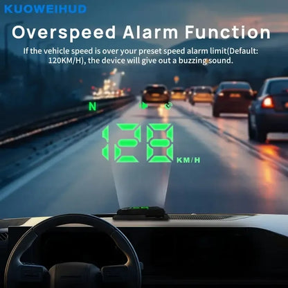🚗 Head-Up Display Bil GPS Digital Hastighetsmätare – HUD för Bilar, Lastbilar och Motorcyklar