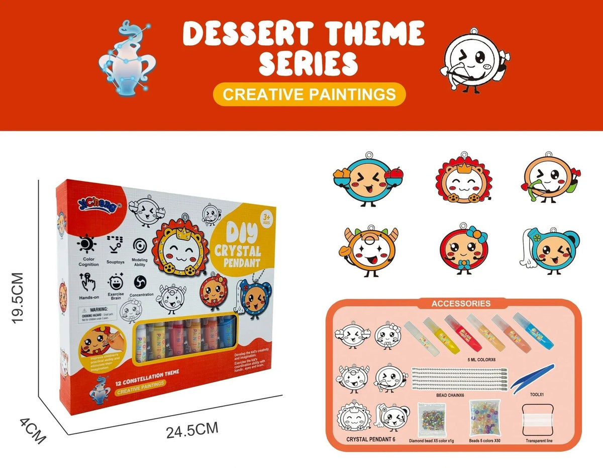🎁DIY Crystal Paint Arts and Crafts Set-Create Keychains & Window Art, Non-Toxic Creative Gift
