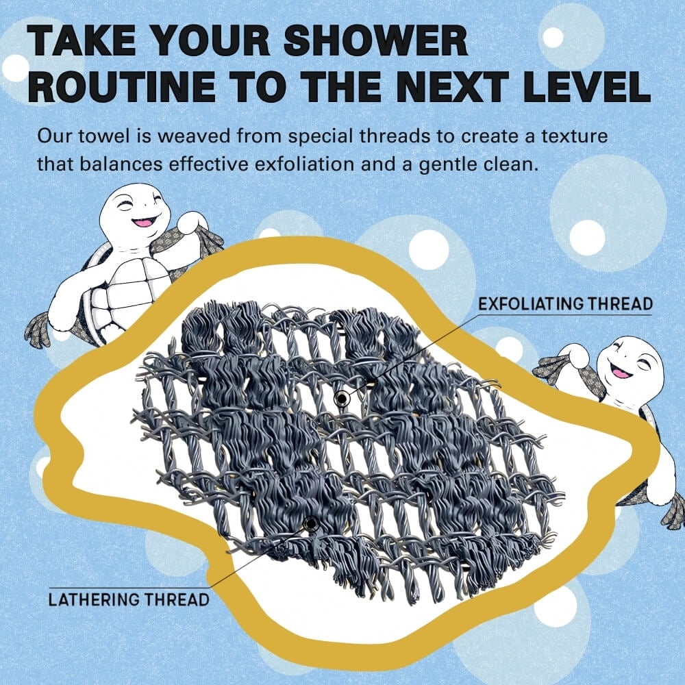 🧼 Exfolierande antibakteriell duschhandduk 🚿