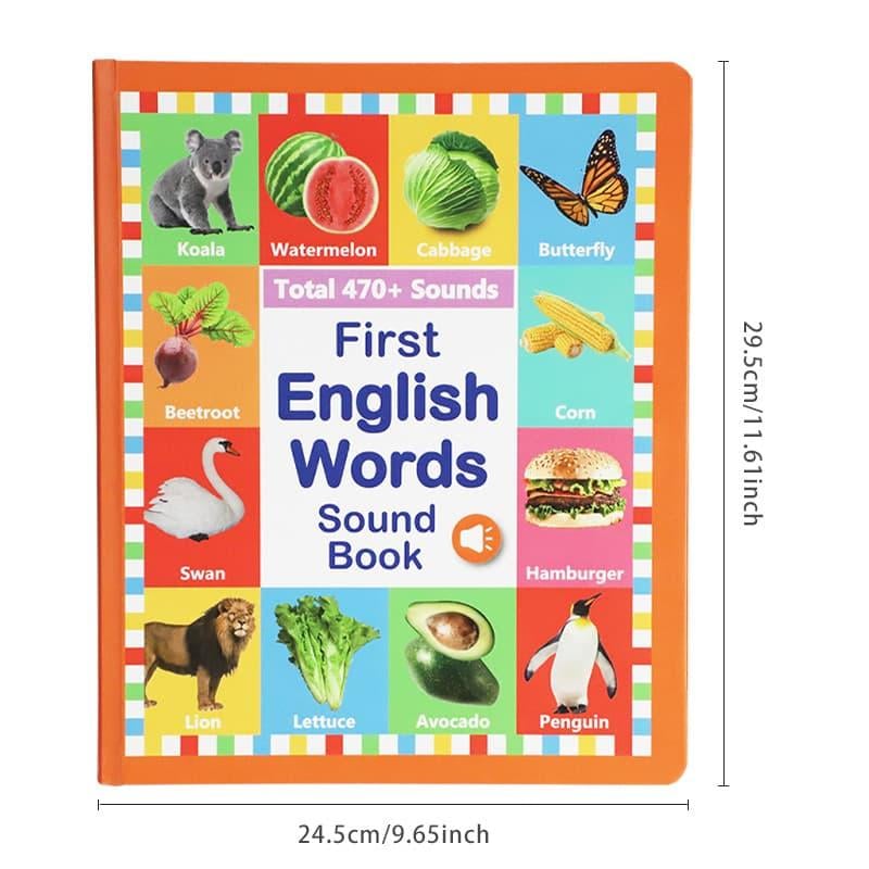 Mitt Första Engelska Leksaksljud – 470+ Ord, 21 Teman & Roliga Ordspel! Perfekt Språkleksak för Barn! 🇬🇧🔊