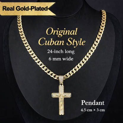 14K gullbelagt krusifikskjede