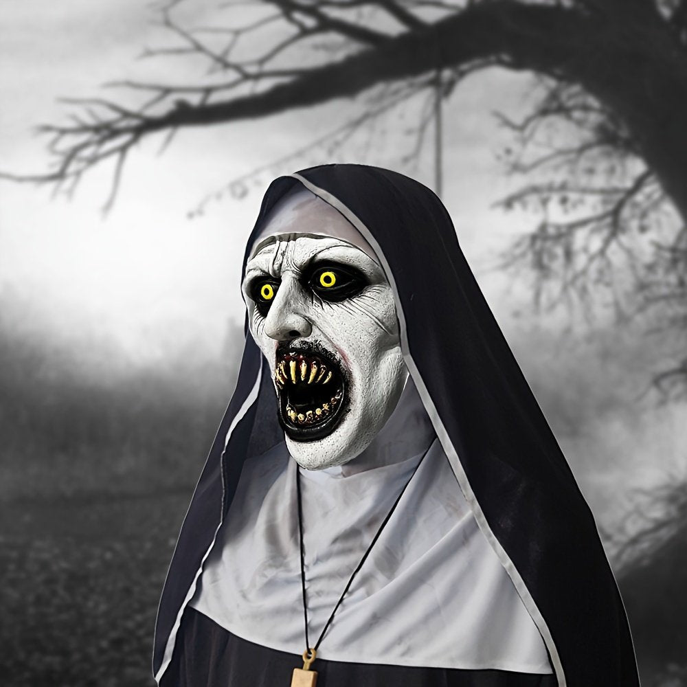 🎃Spooky Qualteus Nun Halloween Mask Latex Handwashable Cosplay Costume – cyrarisedeal