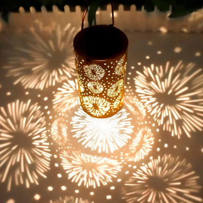 Färgglad solroslampa för trädgården