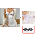 🥳2026 VARMT SALG🥳💞50 000+ SOLGT!💥👗🎀 50 % RABATT! Erotisk blonde-nattkjole – Gjennomsiktig, trykt blonde, dyp V-hals. Justerbare stropper for komfortabel passform. Legg til et snev av romantikk til kvelden din. 🌙✨