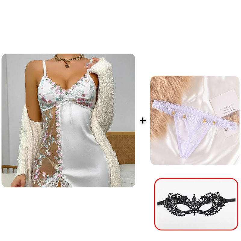 🥳2026 VARMT SALG🥳💞50 000+ SOLGT!💥👗🎀 50 % RABATT! Erotisk blonde-nattkjole – Gjennomsiktig, trykt blonde, dyp V-hals. Justerbare stropper for komfortabel passform. Legg til et snev av romantikk til kvelden din. 🌙✨