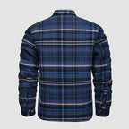 Flanellskjortjacka för män Långärmad quiltad fodrad rutig kappa Button down tjocka ytterkläder för vintern