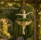 💃 Hengende blomsterpotte med ballettdansermotiv – 🌿Elegant hagedekor til veranda og uteplass