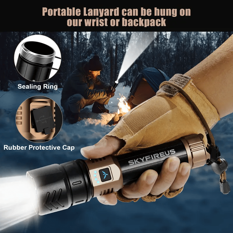 SKYFIRE 1097 ficklampa starkt ljus ultraljust utomhuscamping hemma lång räckvidd bärbar ultralång uthållighetsbelysning