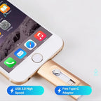 ⚡3-i-1-minne, bärbart höghastighets-USB 3.0-minne, OTG-minne med gratis typ-C-adapter för Android-telefoner/PC och fler enheter