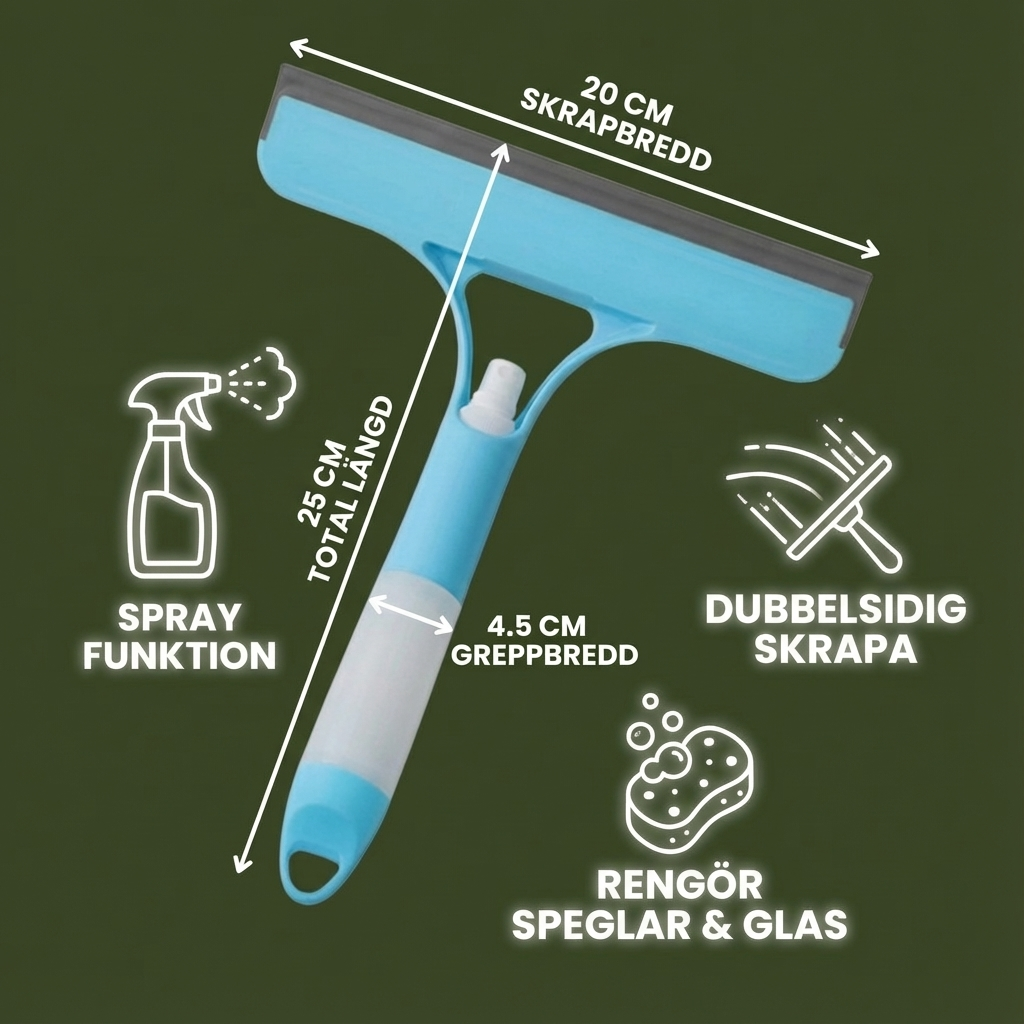 3-i-1 multifunksjonell glassrensestang